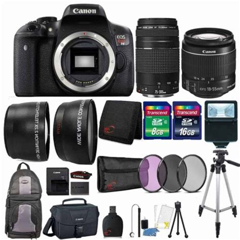 Canon Eos Rebel T6 Camera W/ 18-55mm & 75-300mm Lens + Canon Case ...