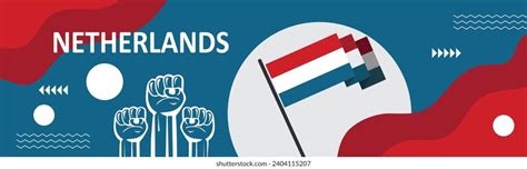 Netherlands National Day Banner Designdutch Flag Stock Vector (Royalty ...