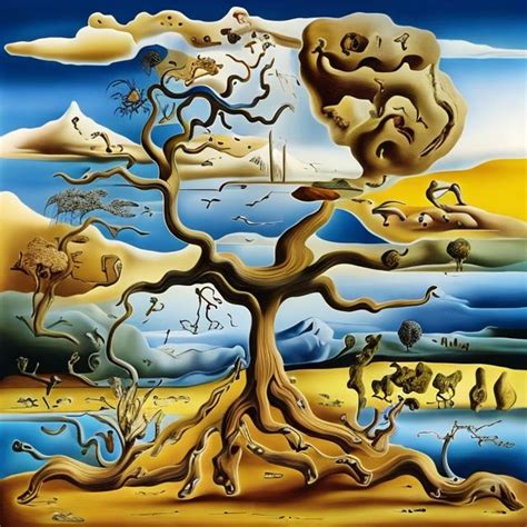 DREAM LANDSCAPE IN THE STYLE OF SALVADOR DALI. IMAGI...