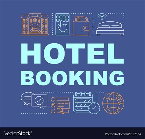 Hotel booking word concepts banner Royalty Free Vector Image