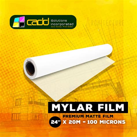 Mylar film paper SIZE • 24 inches x 20 meters 100microns (.004 mm ...