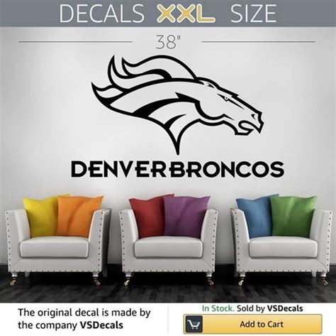 Home Décor Denver Broncos Logo Helmet Wall Decal Sports Sticker Home ...