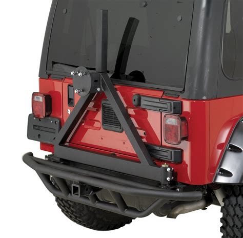 Rugged Ridge RRC Rear Bumper with Hitch and Swingout Tire Carrier for ...