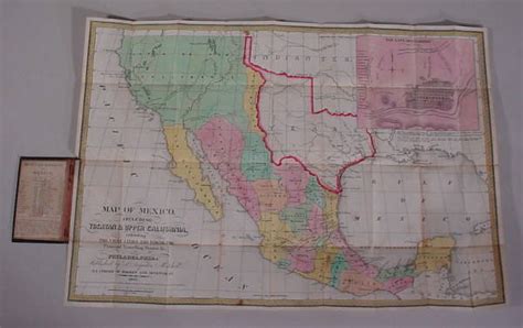 Mitchell's 1846 Pocket Map Of Mexico With Battlef