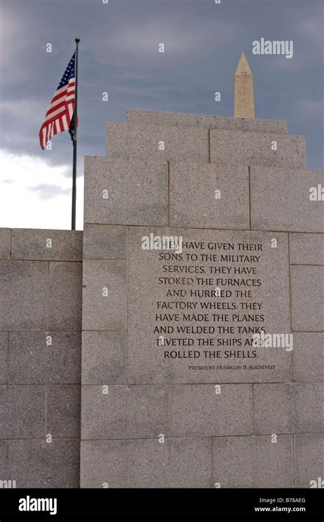 President Franklin D. Roosevelt quote on wall of National World War II ...