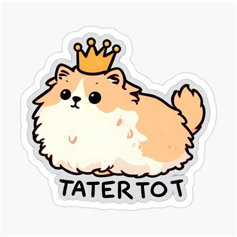 "tater tot cat Stickers" Sticker for Sale by Madanart | Cat stickers ...