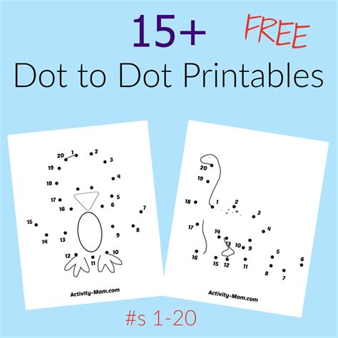 The Activity Mom - Dot to Dot Worksheets Numbers 1 to 20 (free ...