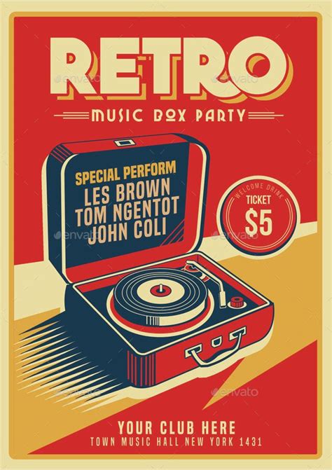 Retro Music Box Party Preview | Retro graphic design, Poster vintage ...