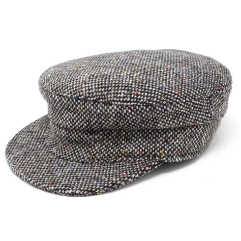 Hanna Hats of Donegal Irish Wool Tweed Hat Fisherman Skipper Cap Made ...