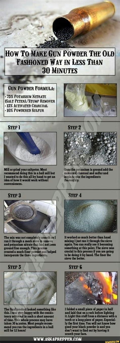 HOW TO MAKE GUN POWDER THE OLD FASHIONED WAY IN LESS THAN MINUTES GUN ...