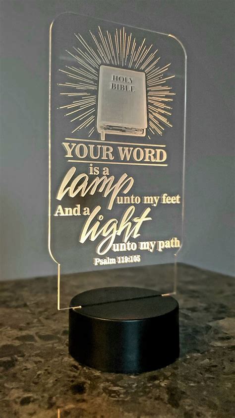 Lamp Unto My Feet Light Unto My Path Night Light LED Light Decor - Etsy