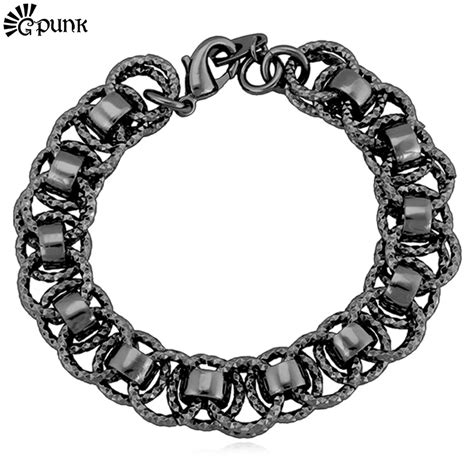 Men Black Chain Bracelet Personalized Wholesale High Quality Black ...