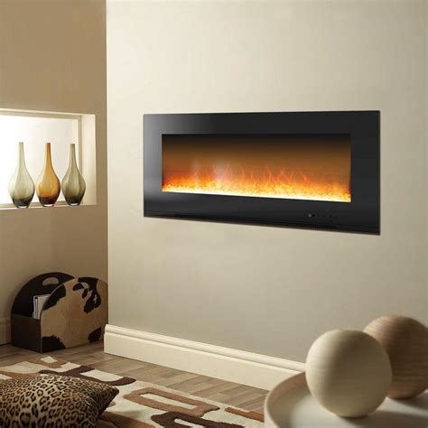 Cambridge Metropolitan 56 in. Wall-Mount Electric Fireplace in Black ...