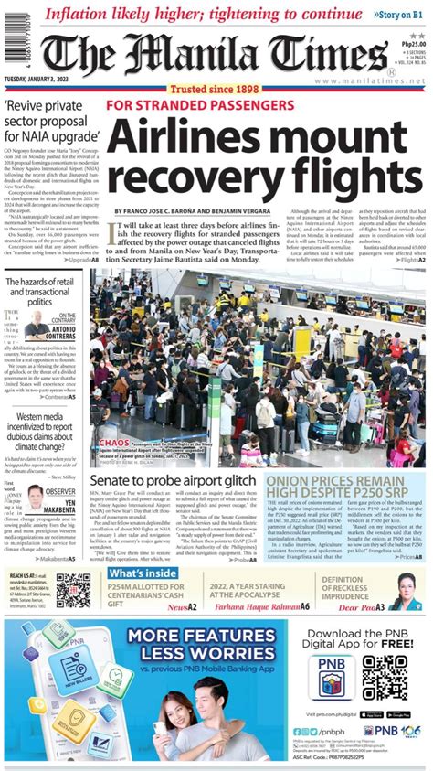 The Manila Times FrontPage | Jan. 3, 2023 | The Manila Times