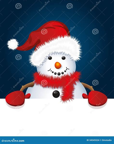 Vector Christmas Snowman with Santa Hat and Gloves Stock Vector ...