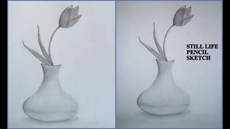 Still Life Drawing Of Flower Vase