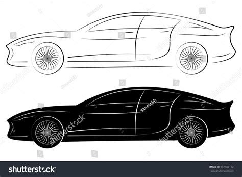 Concept Vehicle Silhouette Vector Car Outlines Stock Vector (Royalty ...