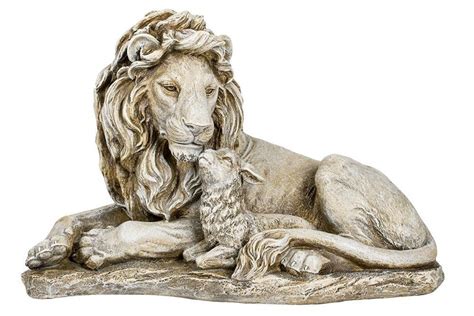 Large marble lion and lamb garden statue for sale- Marble/stone Lion ...