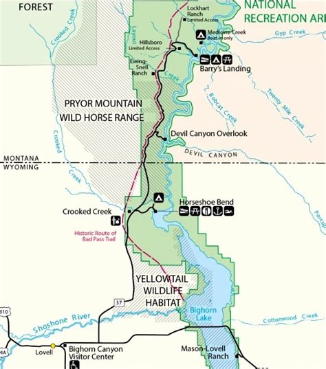 Bighorn Canyon southern map – Evans Outdoor Adventures