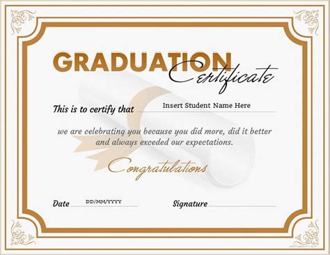 Templates For Graduation Certificates