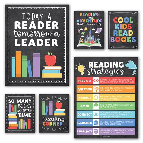 Buy 6 Colorful Reading s For Classroom Library Decorations For School ...