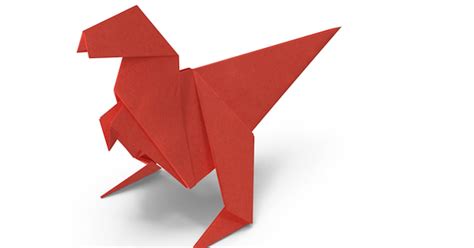 Red Origami Dinosaur, 3D - Envato Elements