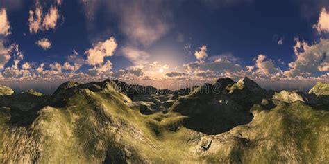 Mountain Landscape, HDRI, Environment Map Stock Illustration ...