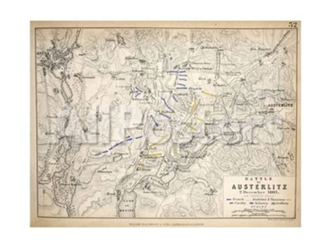 Map of the Battle of Austerlitz, Published by William Blackwood and ...