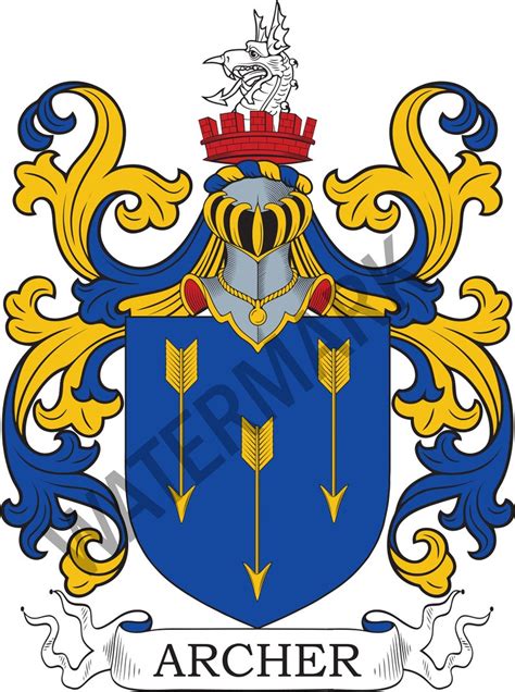 Archer Family Crest Digital Download Archer Coat of Arms JPG File ...