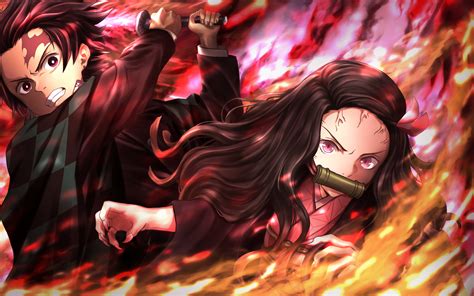 2880x1800 Resolution Nezuko and Tanjirou Macbook Pro Retina Wallpaper ...