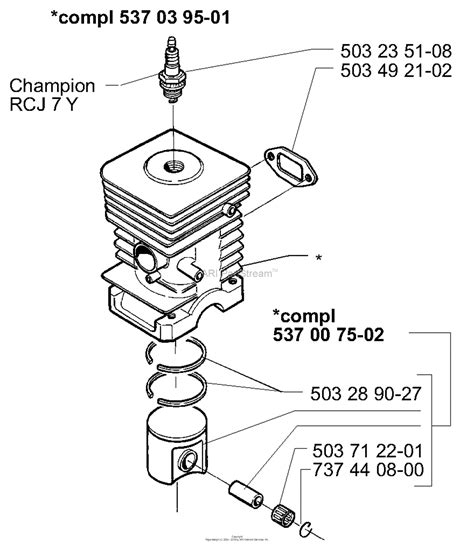 Husqvarna 227 L (1999-09) Parts Diagram for Piston/Cylinder