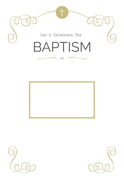 Cross And Scrolling - Free Printable Baptism & Christening Invitation ...