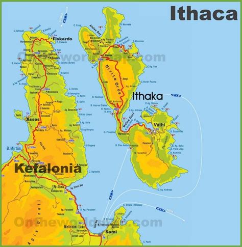 Ithaca tourist map | Tourist map, Greece map, Ithaca