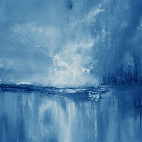 Large Wall Art Light Blue Sky Oil Painting,Large Original Sea Level ...