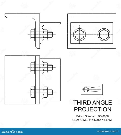 Third Angle Orthographic Projection Vector Illustration | CartoonDealer ...