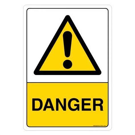 Rectangular PVC Danger Sign Board, Dimension: 20x12 Inch at Rs 3/square ...