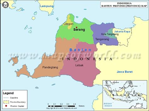 Banten Map, Map of Banten Province, Indonesia