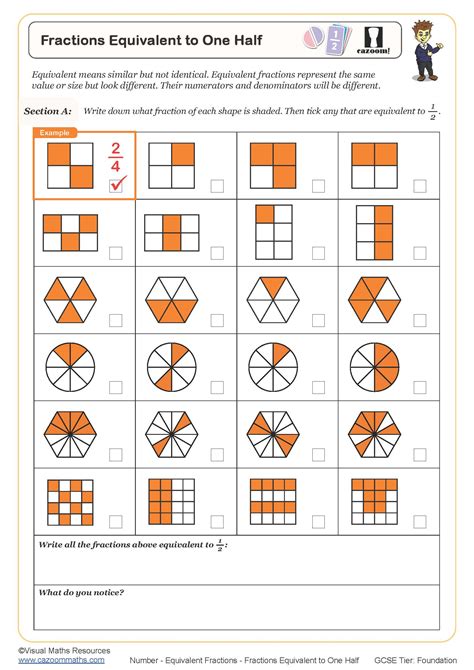 Equivalent Fractions Worksheet