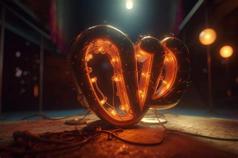 A glowing light bulb with the letter d on it | Premium AI-generated image