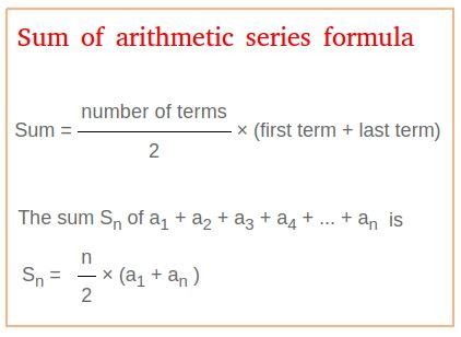 Sum of arithmetic series formula | Arithmetic, Studying math, Math formulas