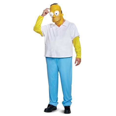 The Simpsons Homer Men's Adult Halloween Costume, One Size, (42-46 ...