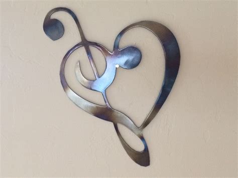 Heart Music Notes Metal Wall Art Decor | Metal wall art decor, Metal ...