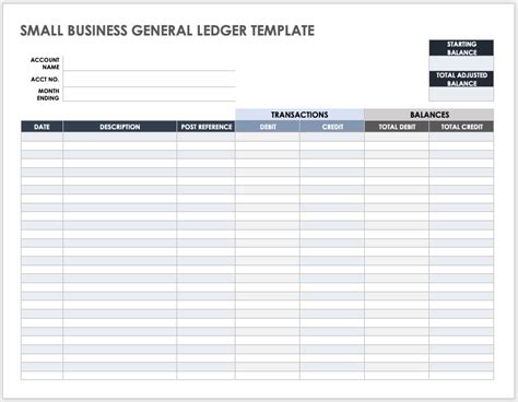 Ledger Excel Template