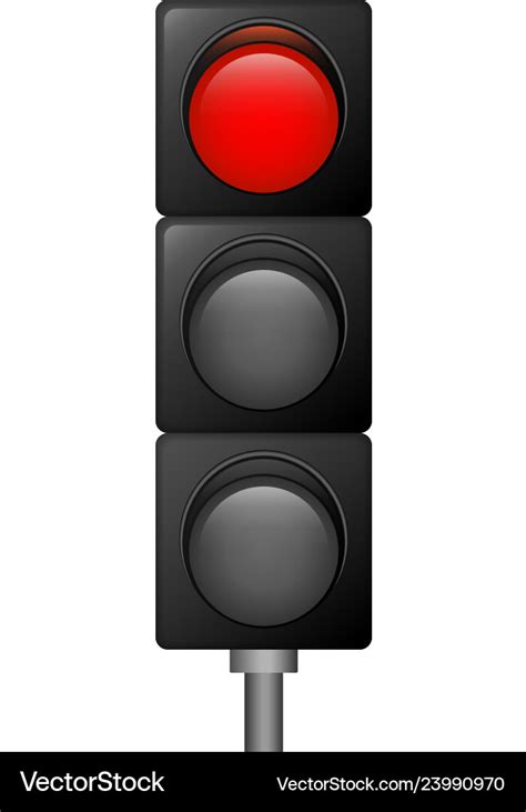 Red color traffic lights icon realistic style Vector Image