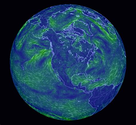 Earth Wind Map - An animated map of global wind conditions. Rotate ...