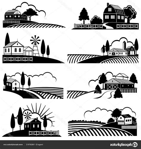 Farm Silhouette Vector at Vectorified.com | Collection of Farm ...