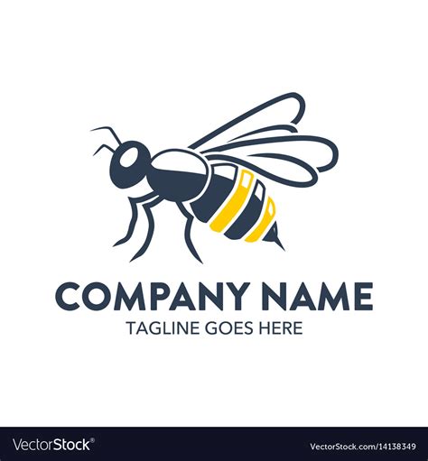 Bee logo-20 Royalty Free Vector Image - VectorStock