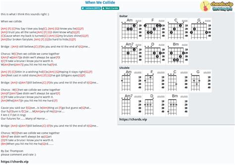 Chord: When We Collide - tab, song lyric, sheet, guitar, ukulele ...