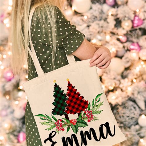 Personalized Christmas Tote Bags Custom Xmas/noel Totes Bag - Etsy