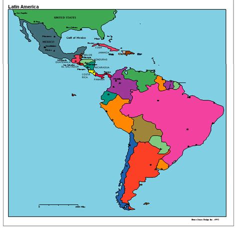 Latin America Political Map Labeled